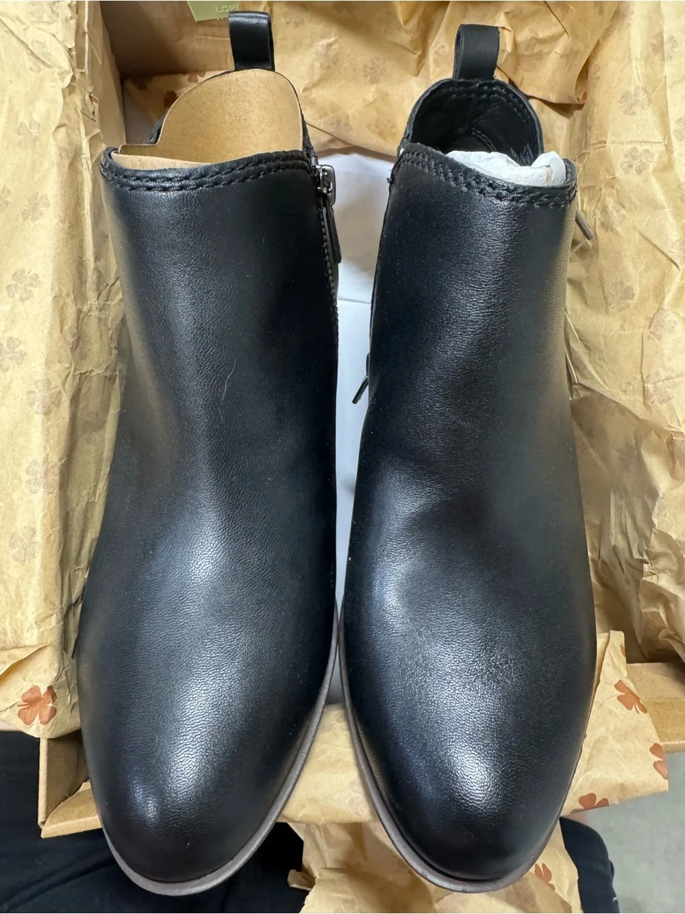 Lucky Brand Basel Ankle Booties Black Leather Women’s 7.5 M New Black
